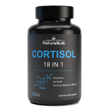 NATUREBULK Cortisol Supplements for Women, 18-in-1 - Premium Blend with Ashwagandha, Rhodiola, Magnesium & L-Theanine - Stress Response Support & Mood Enhancement Formula - 120 Vegetarian Capsules NATUREBULK uk supplements