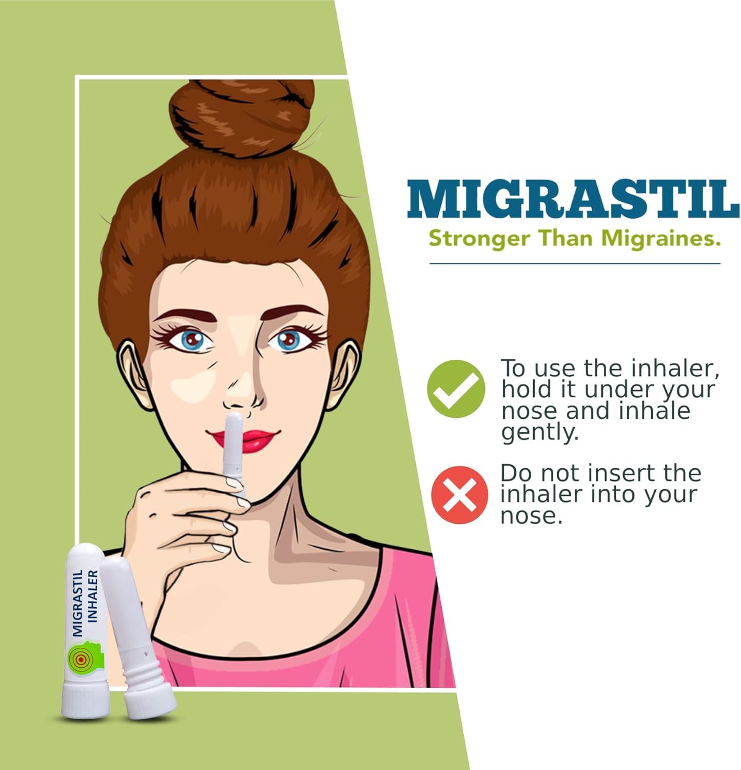 Basic Vigor Migrastil Inhaler (Pack of 2) - Pocket Size Aromatherapy Inhaler for Queasiness Basic Vigor uk supplements