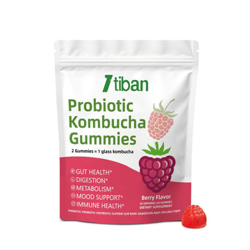 Itiban Probiotic Kombucha Gummy - Prebiotics, Probiotics, Postbiotics, Fiber Supplement, Slippery Elm for Bloating, Gut Health, Women and Men, 60ct Itiban uk supplements