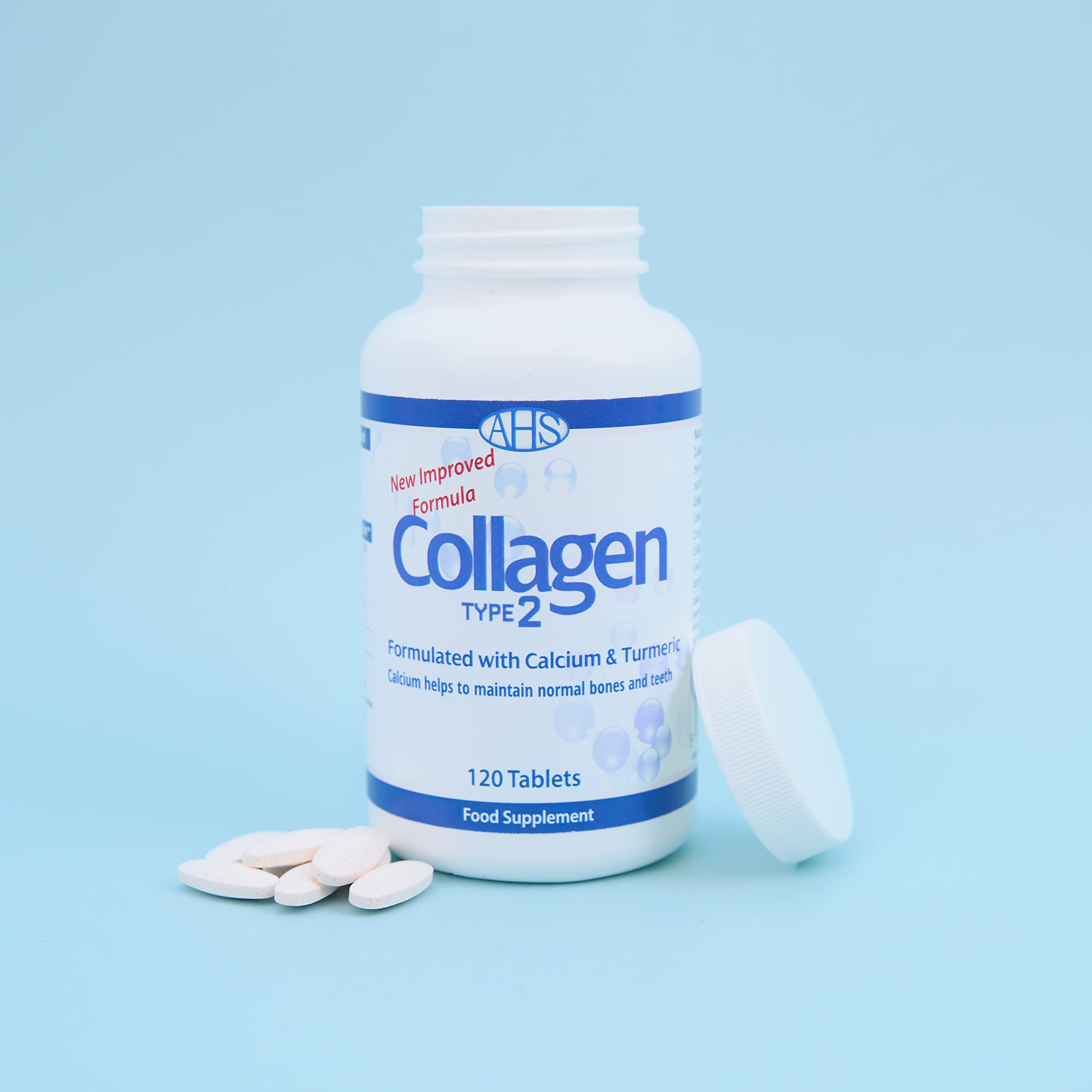 AHS Collagen Type 2 120 Tablets - 4500MG Per Day - Formulated with Calcium and Turmeric AHS uk supplements