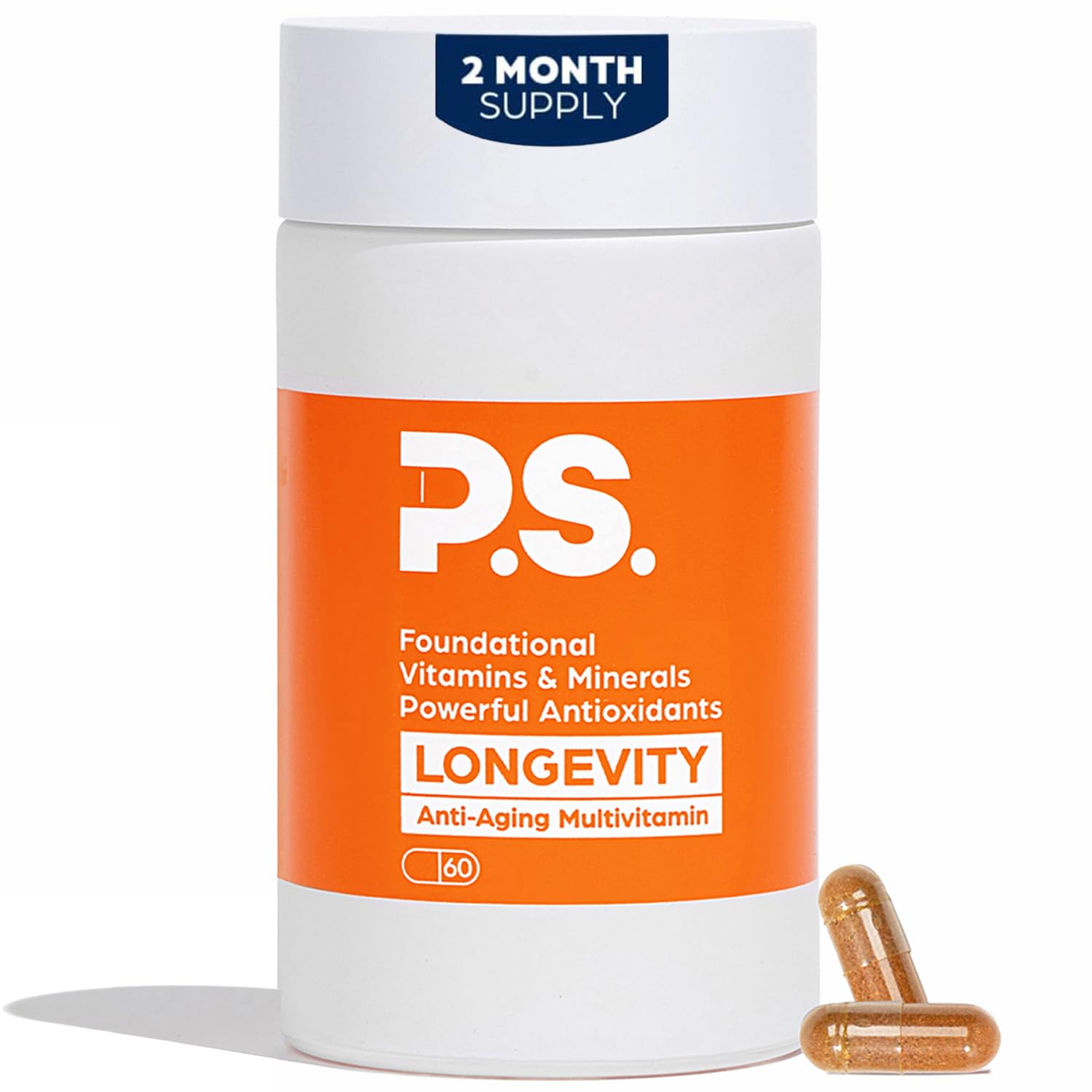 PS Longevity Supplement – Anti-Aging Multivitamin for Men & Women – Premium Methylated B Vitamins, CoQ10, NR, Urolithin A & Natural Antioxidants – Cellular Health, Energy & Memory – 2 Month Supply PS uk supplements