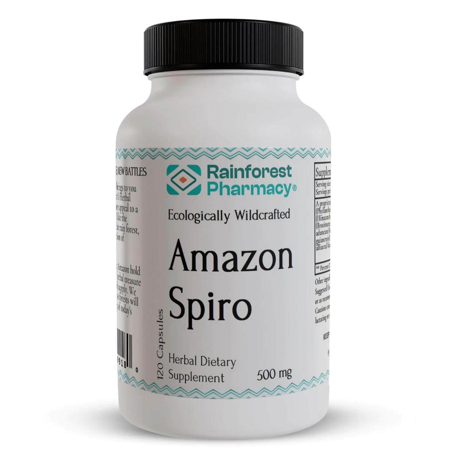Rainforest Pharmacy Spiro Natural Herbal Supplement| 120 Vegetarian Capsules, 500 mg | Ecologically Wildcrafted Chanca Piedra & 5 Amazon Rainforest Herbs | Non-GMO Rainforest Pharmacy uk supplements