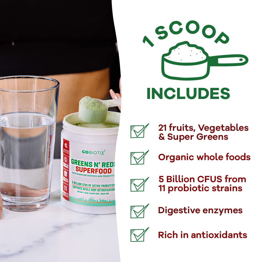 GOBIOTIX Super Greens Powder with Organic Spirulina - Superfood Supplement GOBIOTIX uk supplements