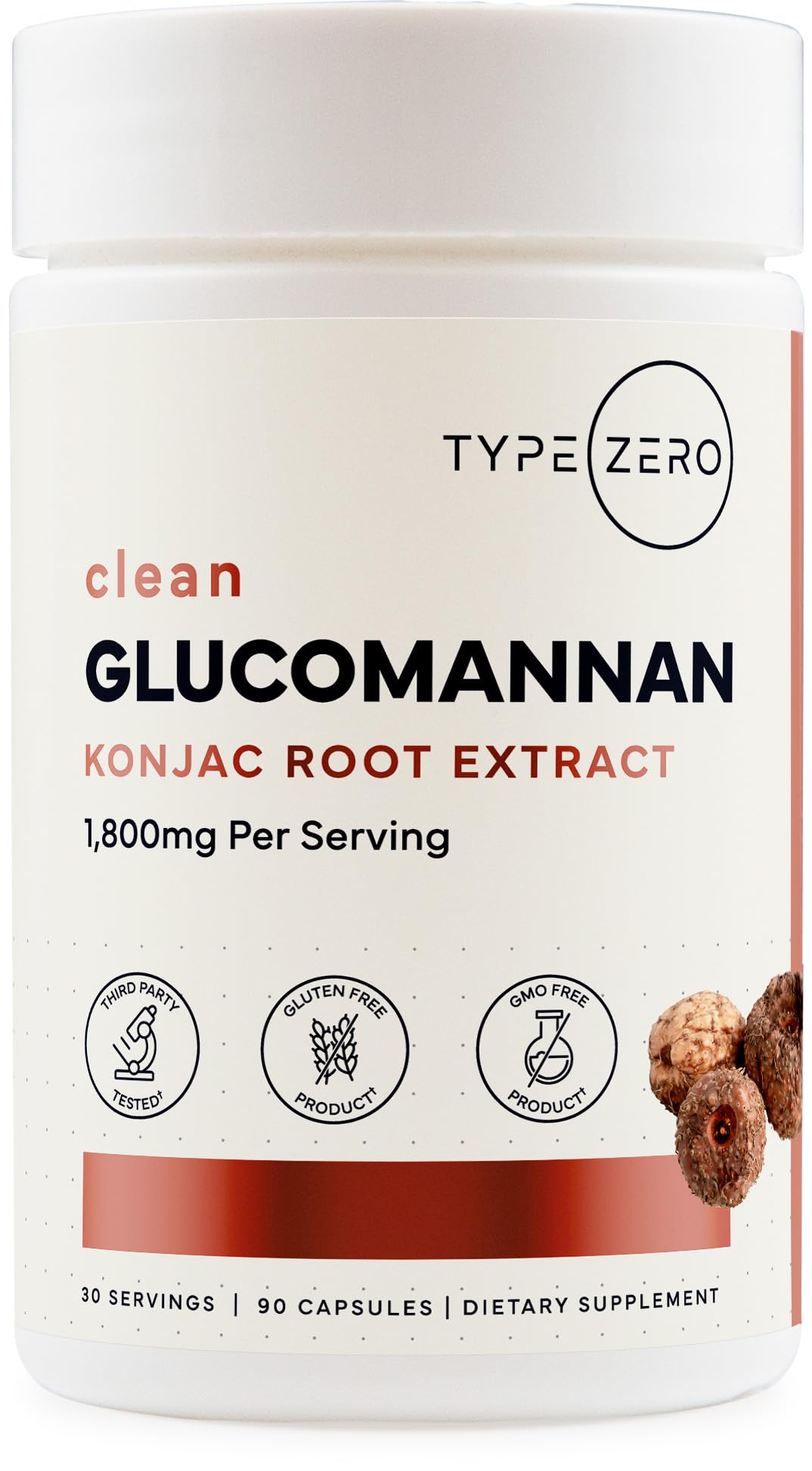 Type Zero Clean Glucomannan Konjac Root Extract (90 Capsules)(1,800 MG Per Serving) - 30 Servings, Non-GMO, Gluten Free Type Zero uk supplements