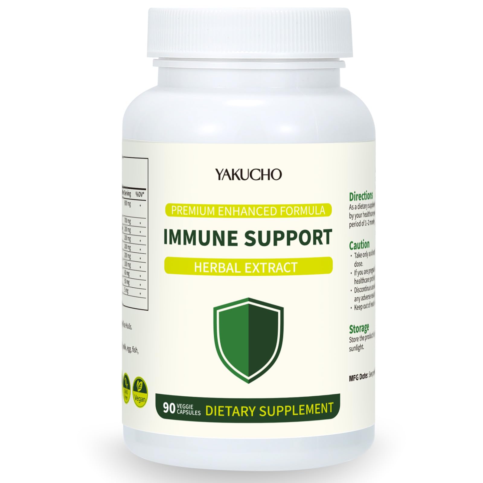 Herbal Immune Support Supplement, Vegan Capsules with Japanese Knotweed, Cat’s Claw, Skullcap & Sanguinolenta, Supports Immune Health & Overall Wellness, Gluten-Free Yakucho uk supplements