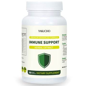Herbal Immune Support Supplement, Vegan Capsules with Japanese Knotweed, Cat’s Claw, Skullcap & Sanguinolenta, Supports Immune Health & Overall Wellness, Gluten-Free Yakucho uk supplements