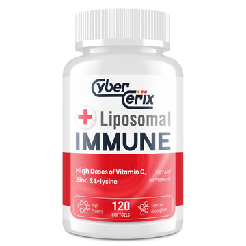 CyberCerix Advanced Liposomal Immune Supplement, Complex with L-Lysine 1,500mg, Vitamins, Minerals & Herbal Extracts, Comprehensive Daily Wellness Blend for Men & Women - 120 Capsules CyberCerix uk supplements