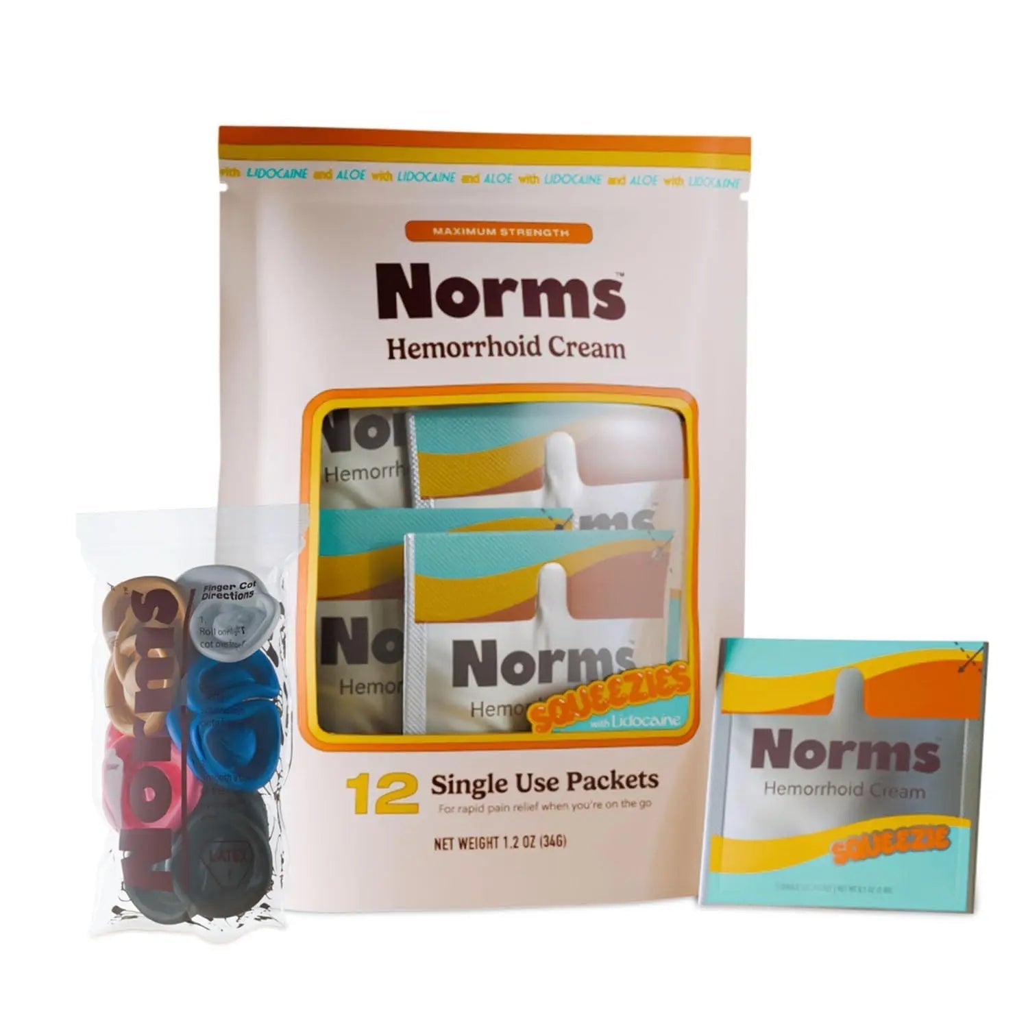 Norms Squeezies Lidocaine Hemorrhoid Cream, Discreet Single Use Travel Packets, 5% Lidocaine, Phenylephrine, Aloe and Glycerin – Numbing, Soothing & Swelling Relief On the Go, 12 Count Norms uk supplements