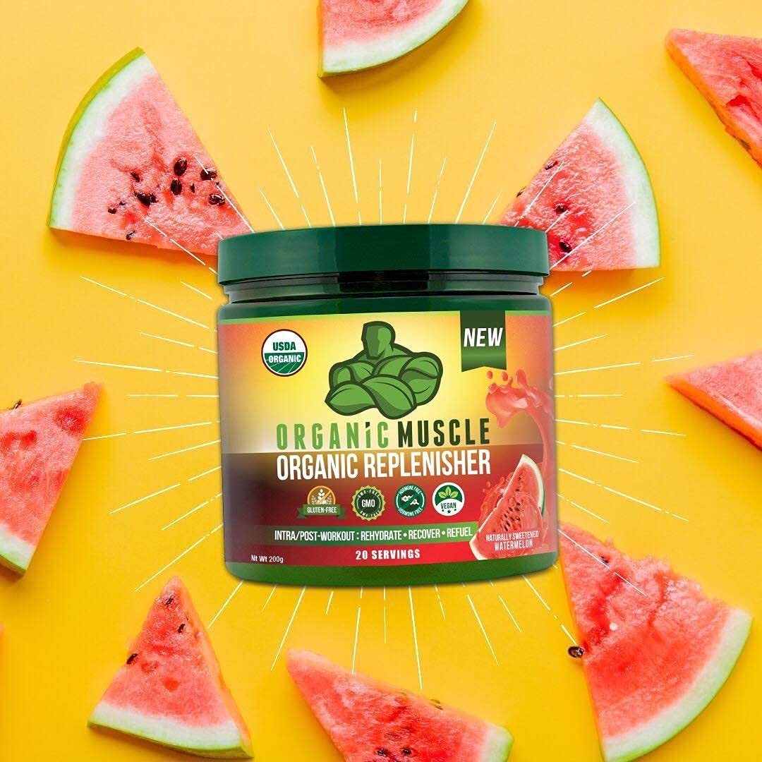 Organic Muscle Bundle - Pre-Workout Powder for Energy (Passionfruit Guava) + Replenisher Organic Muscle uk supplements