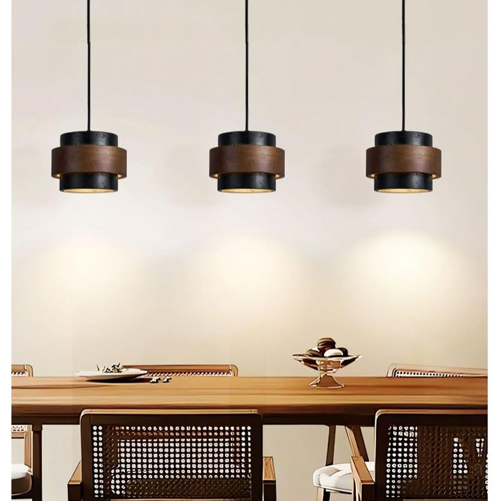 JIANGXMF Nordic Natural Travertine Pendant Light Wabi-sabi Stone Chandelier Retro Industry Hanging Ceiling Lamp for Bedroom Bedside Study Dining Table Lighting (Black) JIANGXMF uk supplements