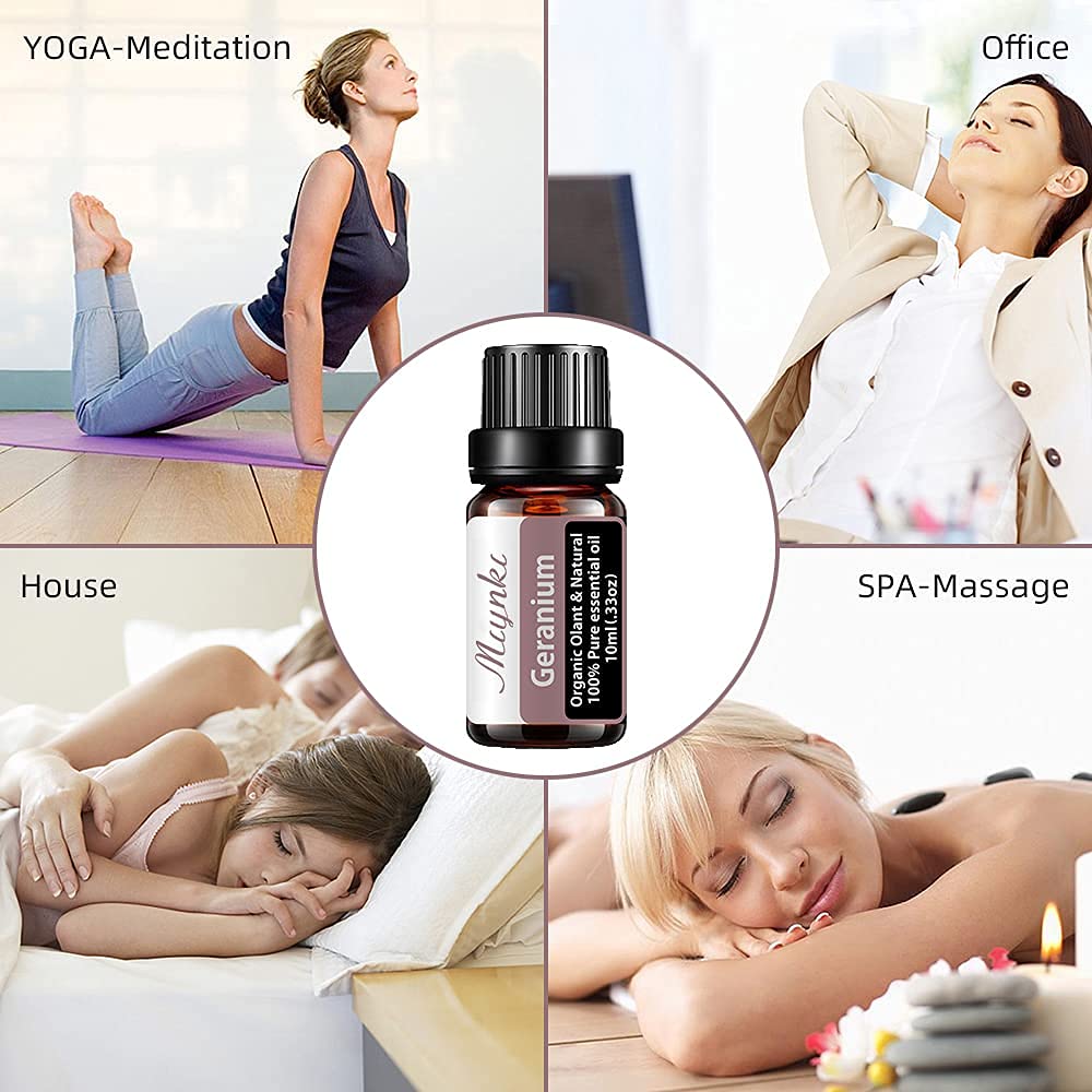Geranium Essential Oil for Diffuser for Home Kids Women Candle Soap Making DIY -10ml Miyuki uk supplements