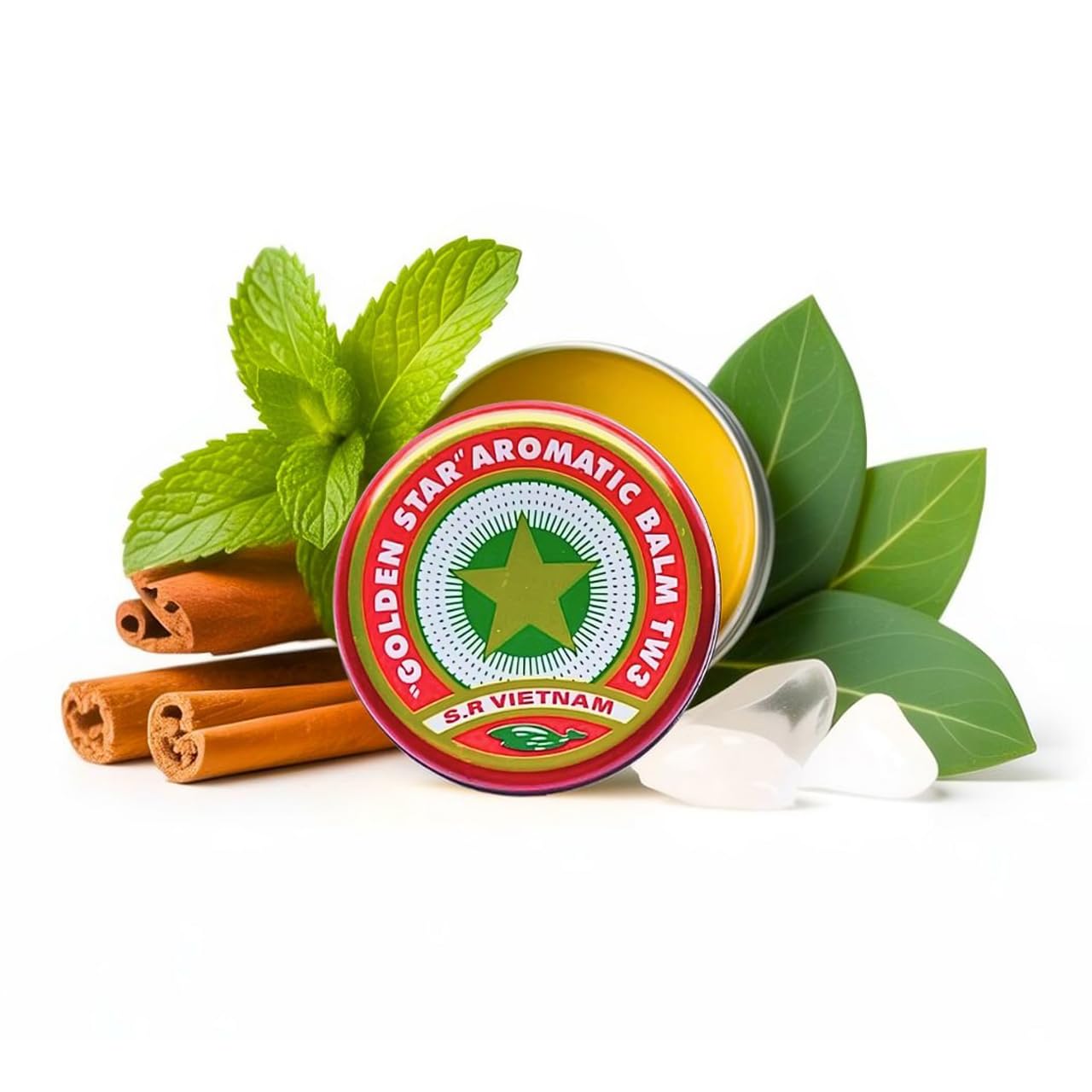 Golden Star Aromatic Balm (Pack of 8) - Authentic Vietnamese Cao Sao Vang - Support Fast Relief for Headaches, Muscle Pain, Colds, & Insect Bites - Natural Essential Oils - Travel Size 4g Tins Pharmaceutical TW3 uk supplements