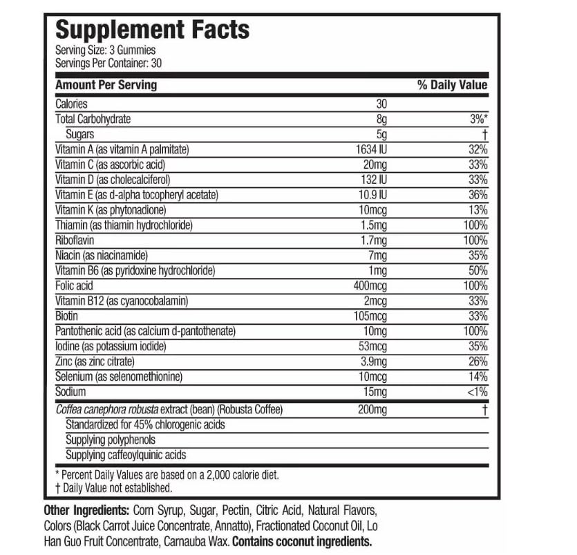Hydroxycut Caffeine-Free Gummy for Women & Men 15 Essential Vitamins Hydroxycut uk supplements