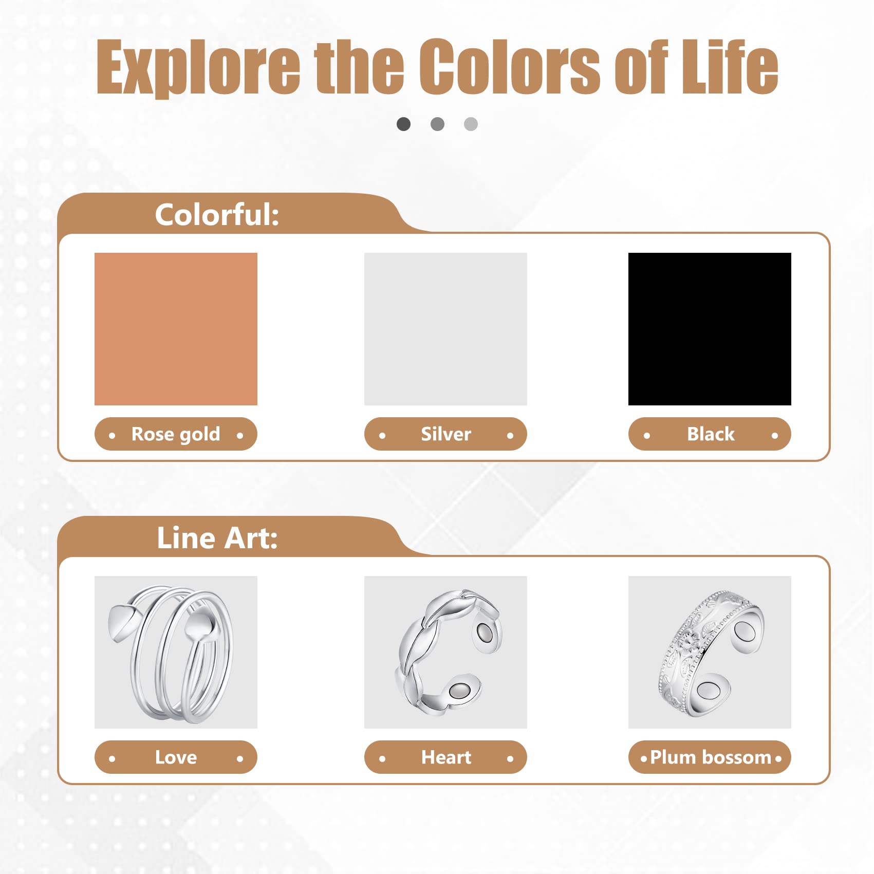 Jecanori Copper Rings for Women,Magnetic Ring Adjustable Love Heart Copper Rings Jecanori uk supplements