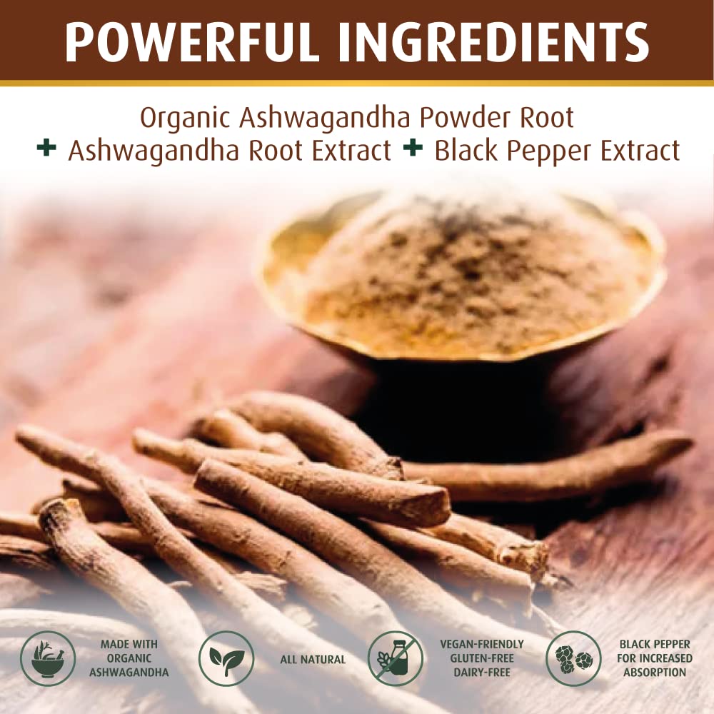 PRATIC LINE Ashwagandha Capsules 3,000 mg - 120 Vegan Cap Made with Organic PRATIC LINE uk supplements