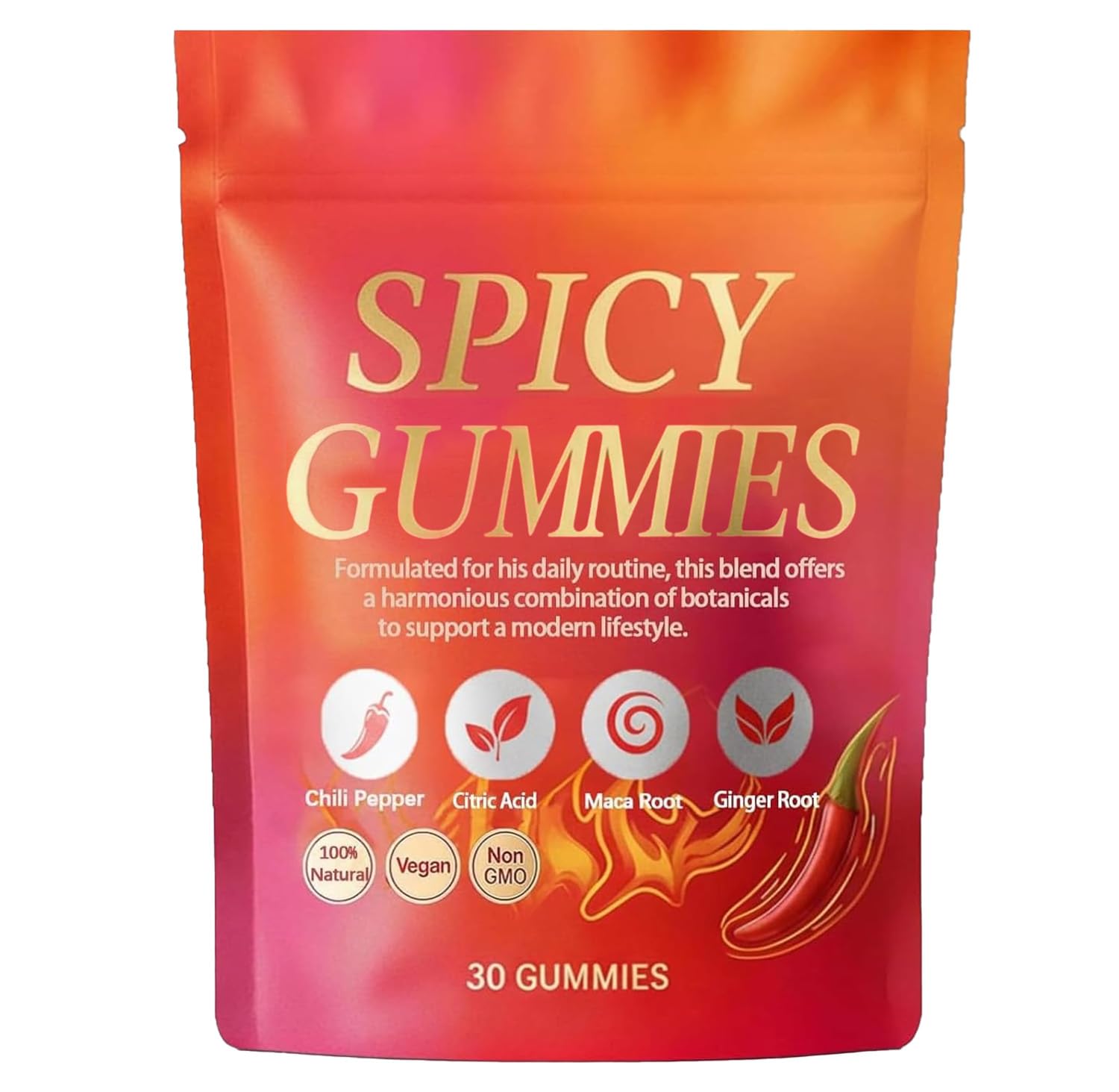 Spicy Square Gummy, Hot Peach Gummies – Natural Chili Flavor, 30 Gummies Voererh uk supplements