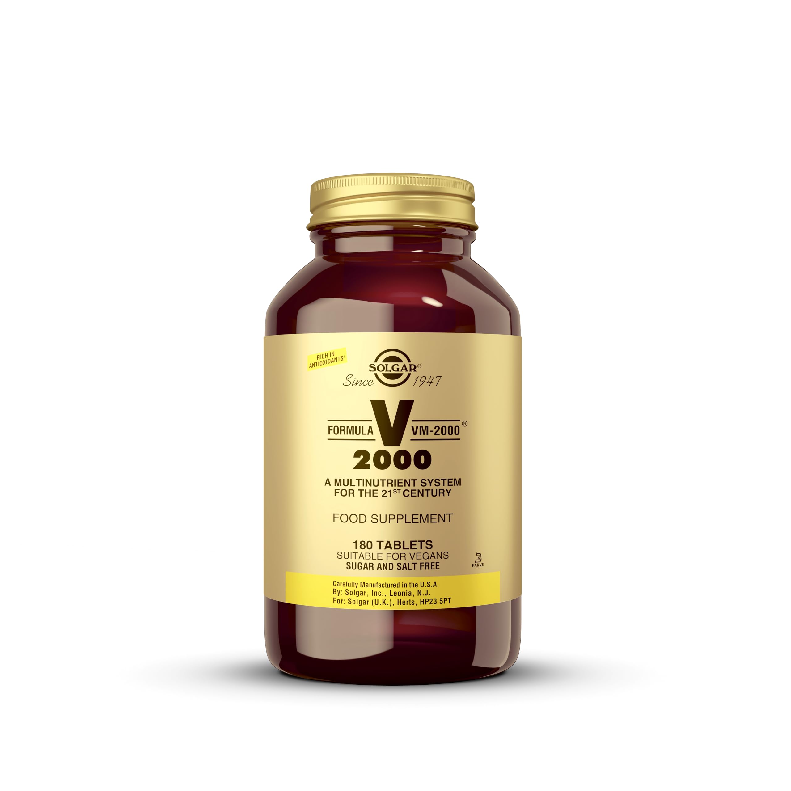 Solgar Formula VM-2000 (Multinutrient System), 180 Tablets - Premium Quality Multiple - Contains Zinc - Supports A Healthy Immune System - Vegan, Dairy Free, Kosher - 90 Servings Solgar uk supplements