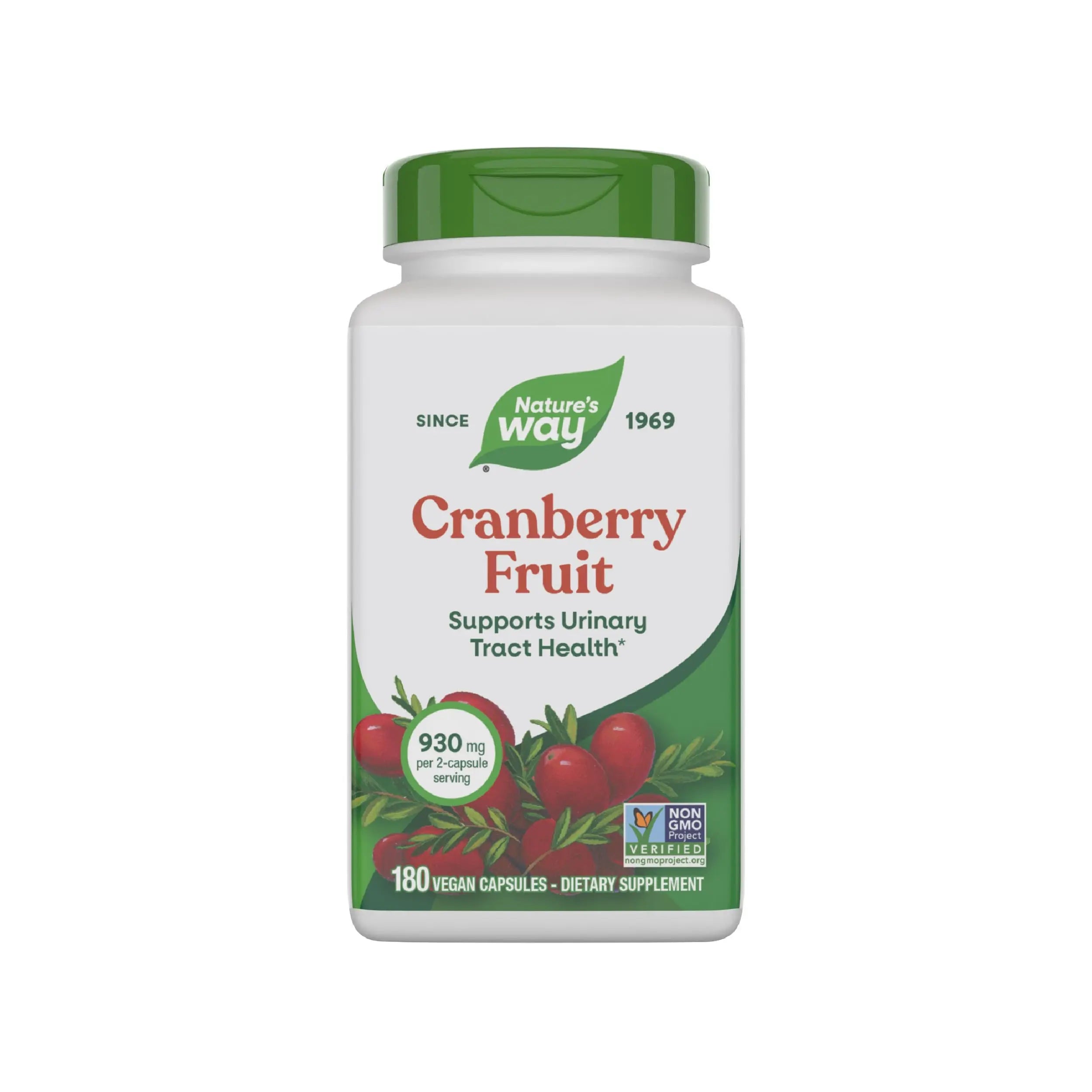 Nature's Way Cranberry Fruit, Cranberry Supplements, Supports Urinary Tract Health*, 930 mg per 2-Capsule Serving, 180 Capsules (Packaging May Vary) Nature's Way uk supplements