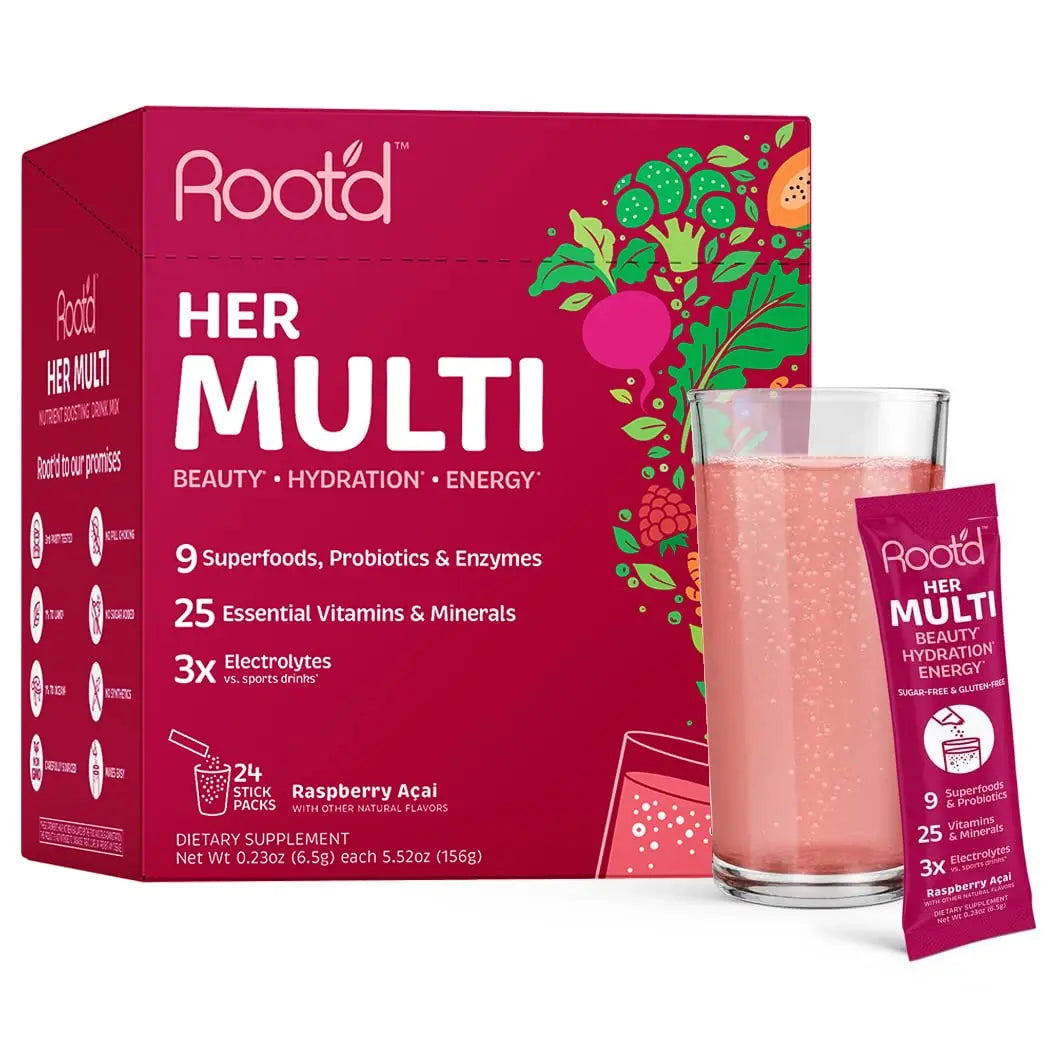 Root'd Multivitamin Powder for Women - 25 Vitamins & Minerals with 3X Electrolytes, 9 Organic Superfoods, Probiotics & Enzymes Root'd uk supplements
