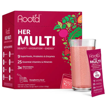 Root'd Multivitamin Powder for Women - 25 Vitamins & Minerals with 3X Electrolytes, 9 Organic Superfoods, Probiotics & Enzymes Root'd uk supplements