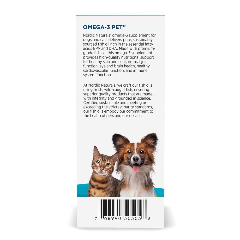 Nordic Naturals Omega-3 Pet Bundle - 2 oz Omega-3 Fish Oil for Small Dogs & Cats, 8 oz Pet Cod Liver Oil Promotes Heart, Skin, Coat, & Immune Health Nordic Naturals uk supplements
