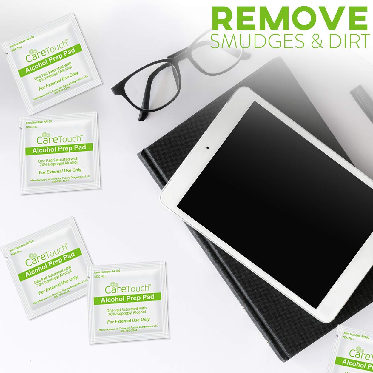 Care Touch Alcohol Wipes - Individually Wrapped Alcohol Prep Pads with 70% Isopropyl Care Touch uk supplements