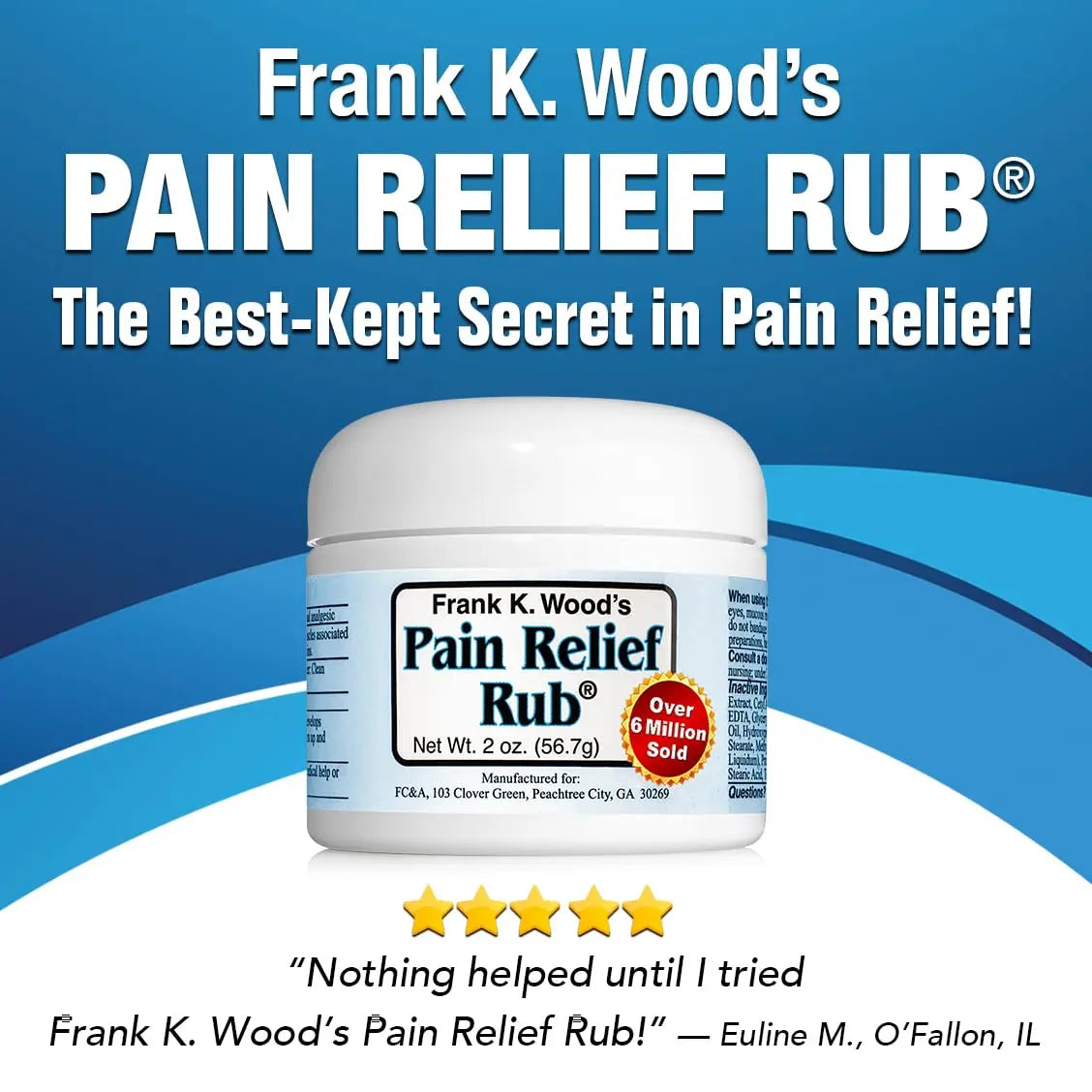 FRANK K. WOOD'S PAIN RELIEF RUB-2 oz (3 Jars) FRANK K. WOOD'S PAIN RELIEF RUB uk supplements