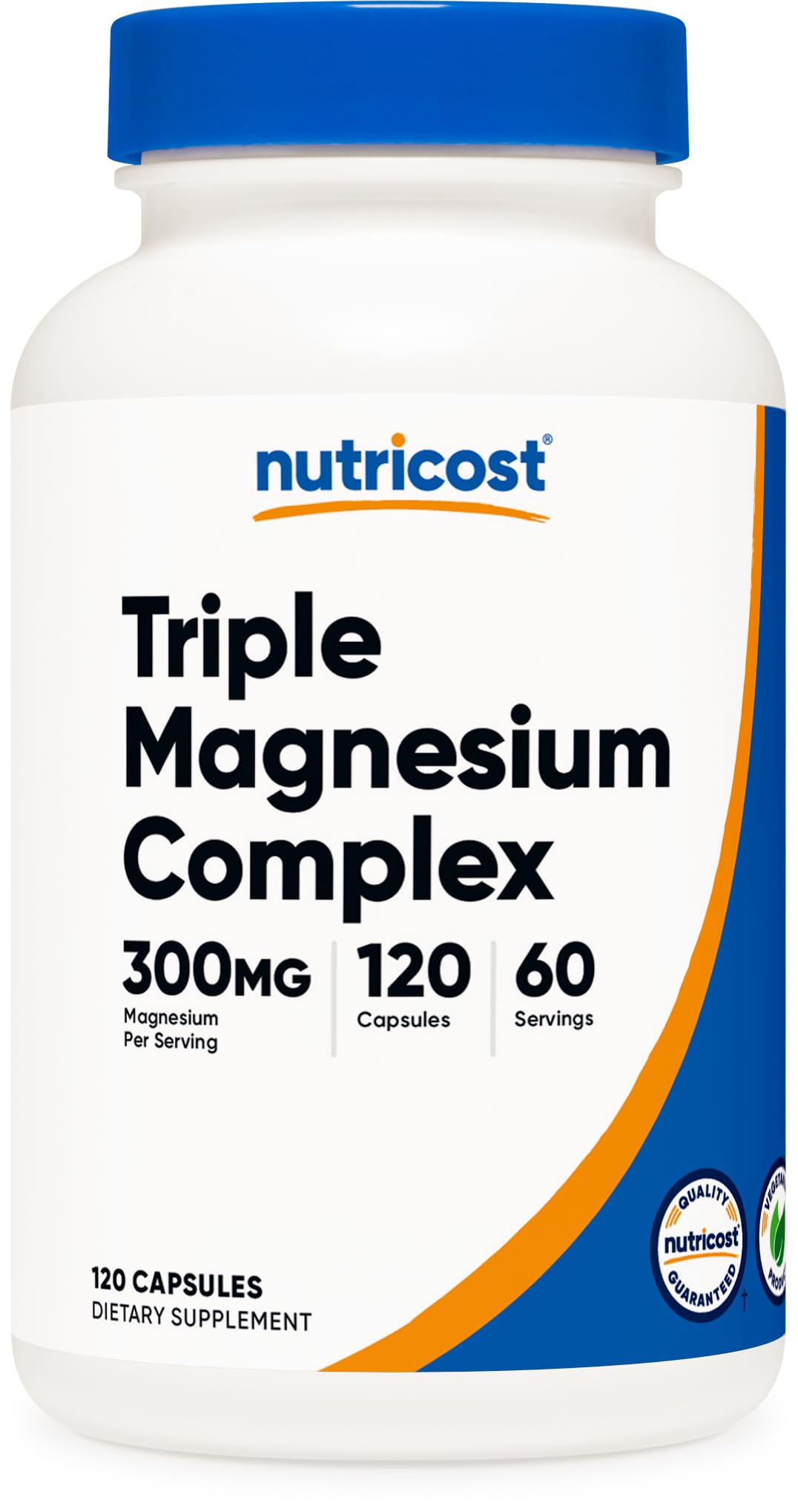 Nutricost Triple Magnesium Complex (300mg, 120 Capsules) - from Di-Magnesium Malate, Bisglycinate and Citrate, 60 Servings Nutricost uk supplements