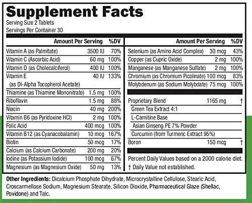 NeoVitin Multivitamin/Multimineral with Turmeric Root Extract, Asian Ginseng, Vitamin D3, Vitamin B6, Vitamin D, Calcium NeoVitin uk supplements