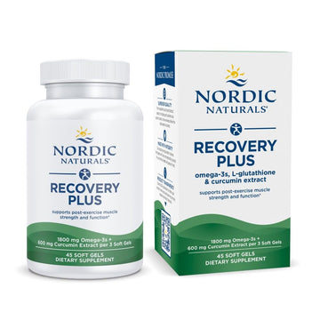 Nordic Naturals Recovery Plus, Unflavored - 45 Soft Gels - 1800 mg Omega-3 Fish Oil - 600 mg Longvida Optimized Curcumin - Cellular Health & Recovery - Post-Exercise Muscle Support - 15 Servings Nordic Naturals uk supplements