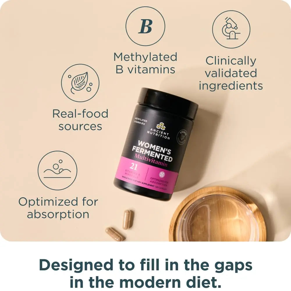 Ancient Nutrition Multivitamin for Women, Women's Fermented Multivitamin with Vitamin C, D, K, Zinc & Magnesium Ancient Nutrition uk supplements