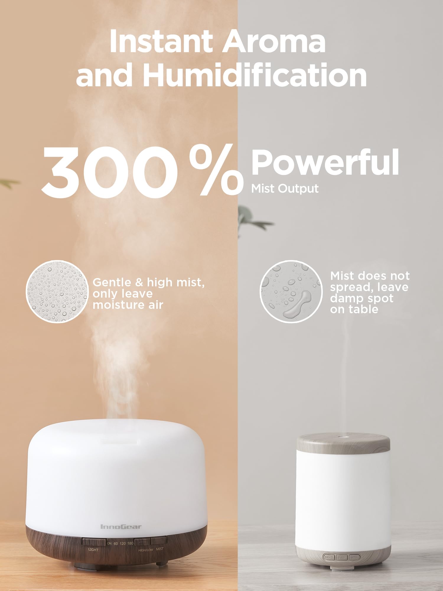 InnoGear 500ml Essential Oil Diffuser with Remote Control, Premium Ultrasonic Aromatherapy InnoGear uk supplements
