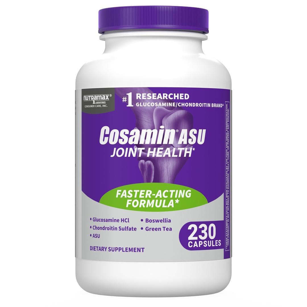 Nutramax Laboratories Cosamin® ASU Joint Health Supplement with Glucosamine, Chondroitin & ASU for Adult Men & Women, Joint Supplement, 230 Capsules Nutramax Laboratories uk supplements