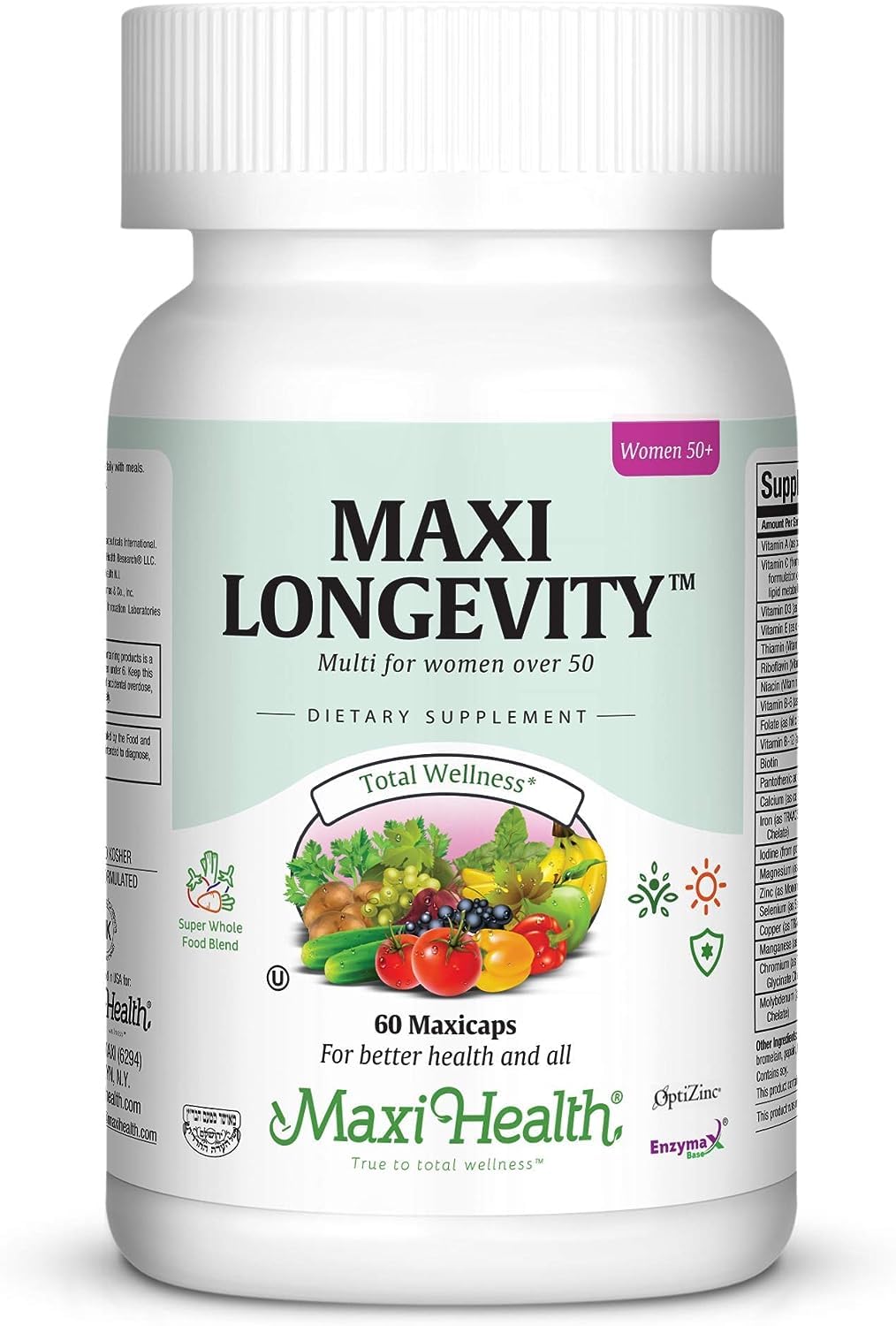 Womens Multivitamin 50 Plus – Daily Multivitamin for Women Over 50 with Vitamin B12, A, D, C, Zinc, Magnesium & More – Energy, Immune & Heart Support Womens Multi Vitamins - Non-GMO – 60 Capsules Maxi Health uk supplements