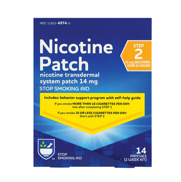 Rite Aid Nicotine Transdermal System Patch, Step 2, 14mg - 14 ct, Nicotine Rite Aid uk supplements