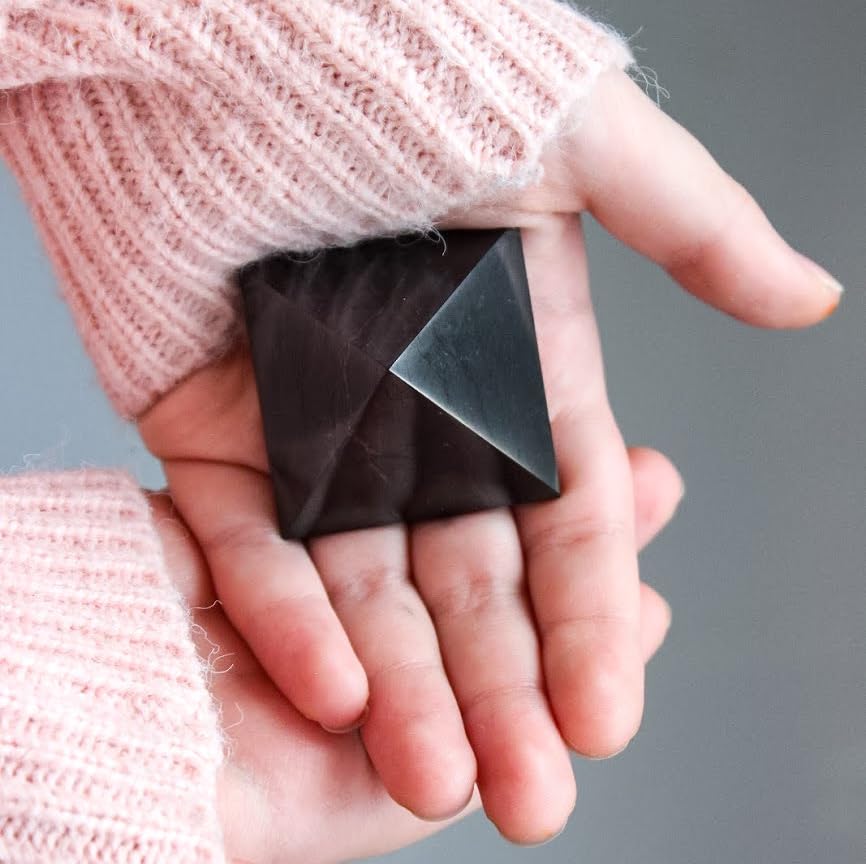 KARELIANMASTERS Shungite Stones Pyramid and Sticker for Phone Set - Crystal Healing Protection KARELIANMASTERS uk supplements