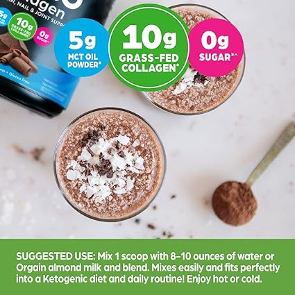 Orgain Keto Collagen Protein Powder, Chocolate - 10g Grass Fed Hydrolyzed Collagen Orgain uk supplements