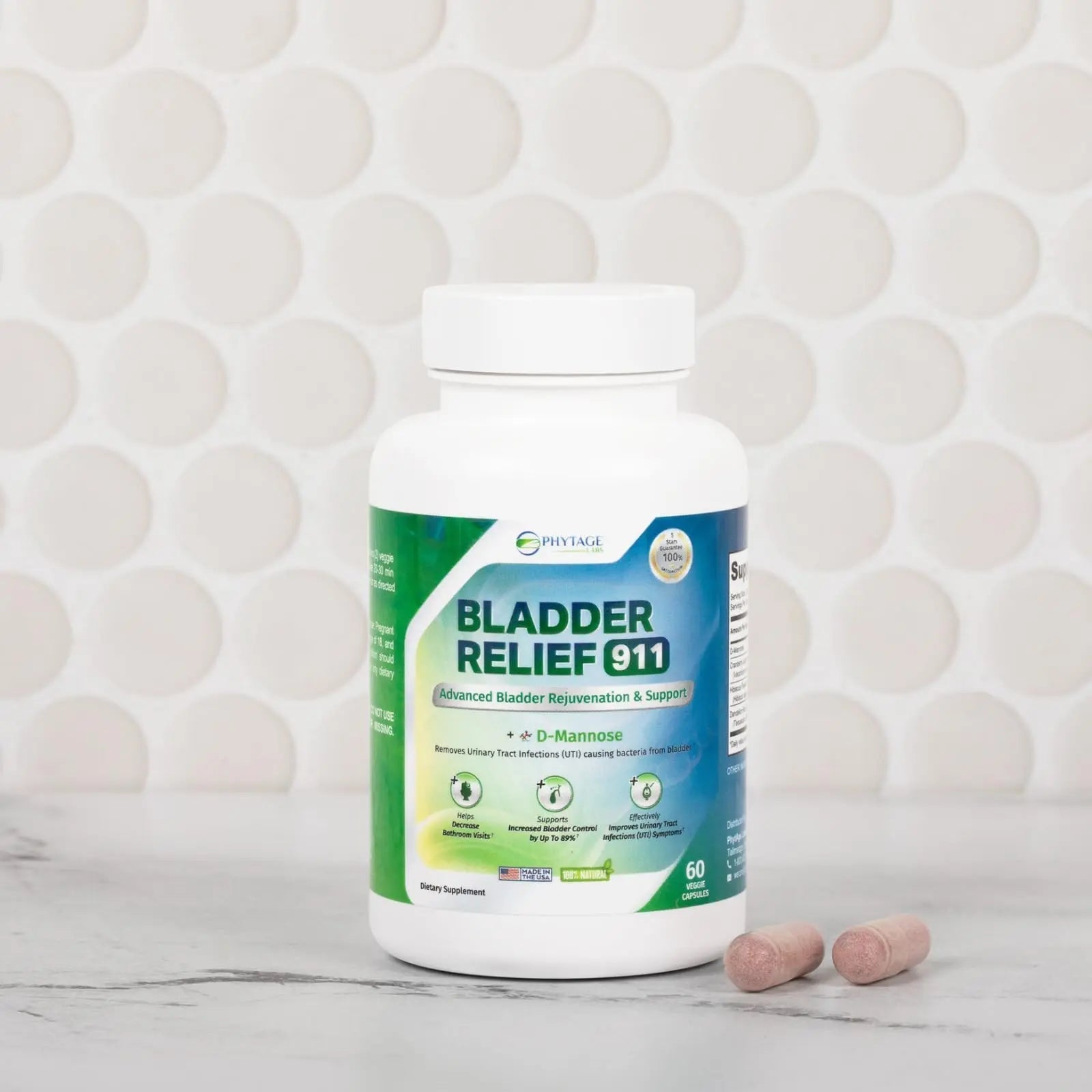 Phytage Labs Bladder Relief 911 Detoxifying Strength - for Men and Women Provides Bladder Support, 60 Veggie Capsules - 2 Pack Phytage Labs uk supplements