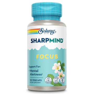 SOLARAY SharpMind Focus, Mental Alertness Nootropic Supplement, Memory Support, Each Capsule with Cognizin Citicoline, Vegan, 60 Day Money Guarantee, 30 Serv 30 Vegetarian Capsules Pills SOLARAY uk supplements