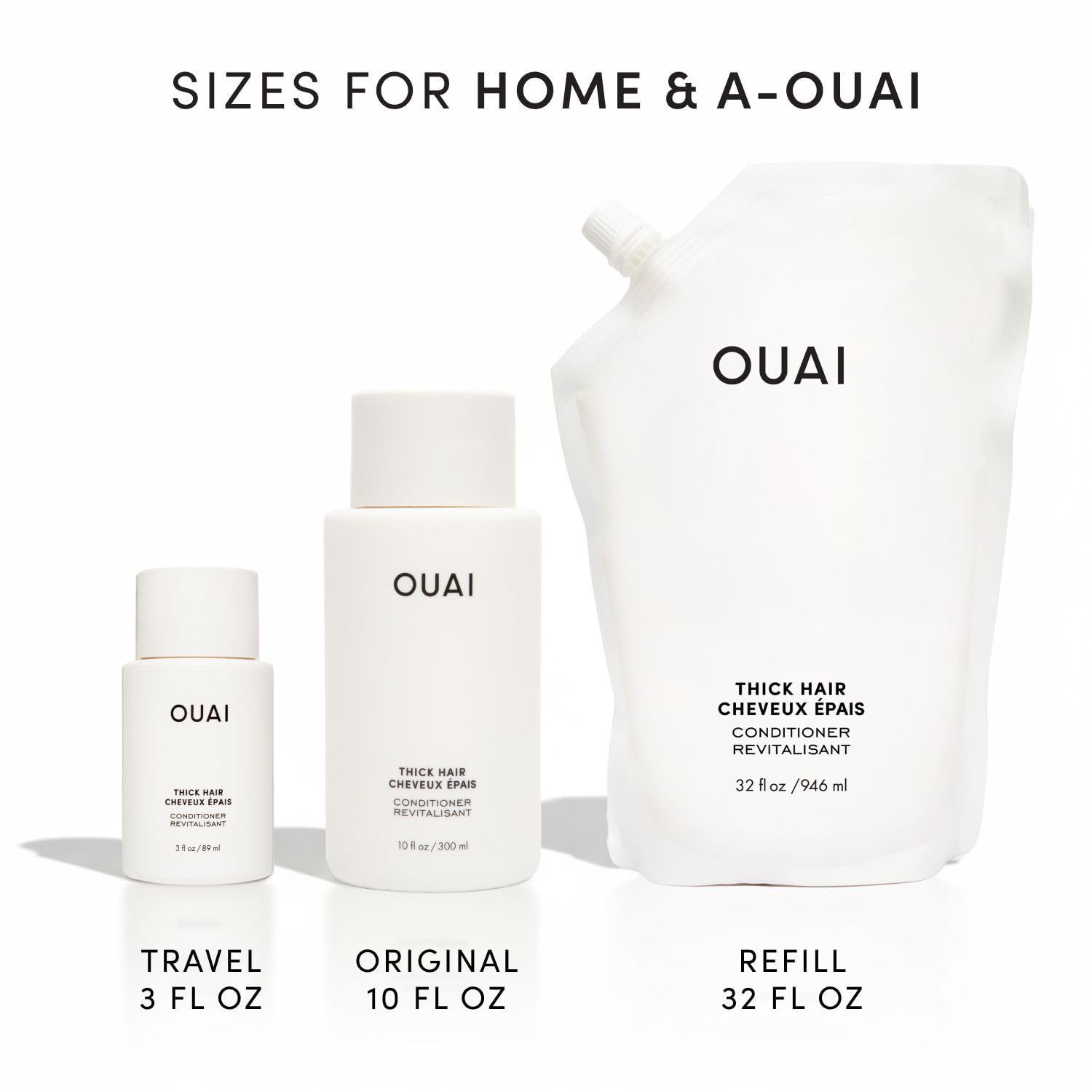 OUAI Thick Hair Conditioner Travel Size - Moisturizing Conditioner for Dry, Frizzy Hair - Keratin, Marshmallow Root, Shea Butter and Avocado Oil - Paraben, Phthalate and Sulfate Free (3 Oz) OUAI uk supplements