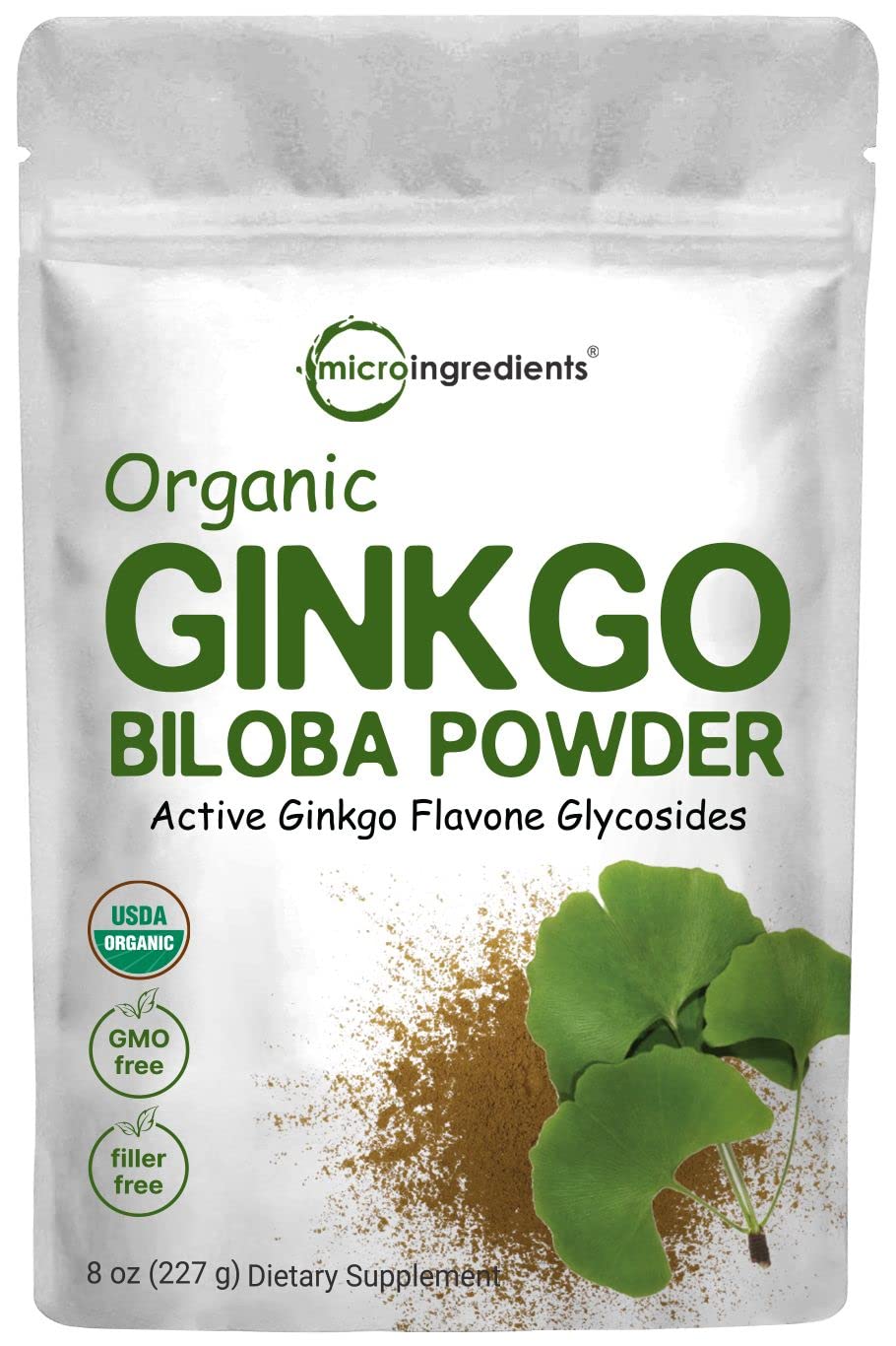 Micro Ingredients Raw Organic Ginkgo Biloba Powder, 8 Ounce (18 Months Supply) Micro Ingredients uk supplements