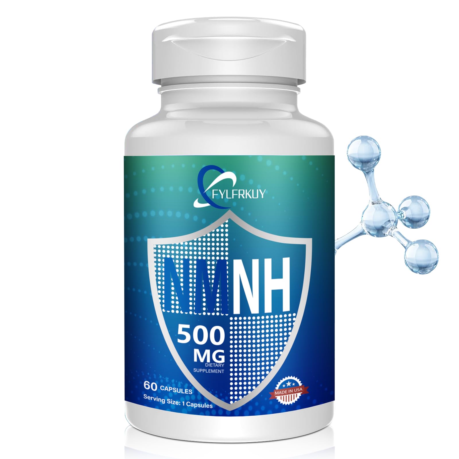 FYLFRKUY New NMNH 500mg Per Serving (Dihydronicotinamide Mononucleotide), NAD 𝐒𝐮𝐩𝐩𝐥𝐞𝐦𝐞𝐧𝐭𝐬 Pure Organic, More Effective Than NMN for Anti-Aging, Energy, Immunity, Focus - 60 Count FYLFRKUY uk supplements