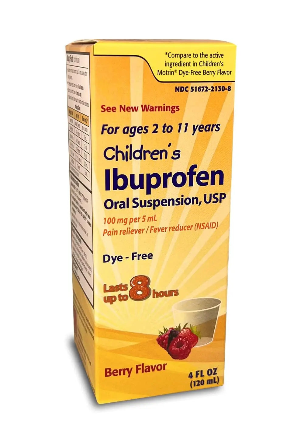 Children's Ibuprofen Oral Suspension 100 mg per 5 mL, 4 Fl Oz, Pain Reliever and Fever Reducer for Ages 2-11 Years, Dye-Free, Berry Flavor TARO uk supplements