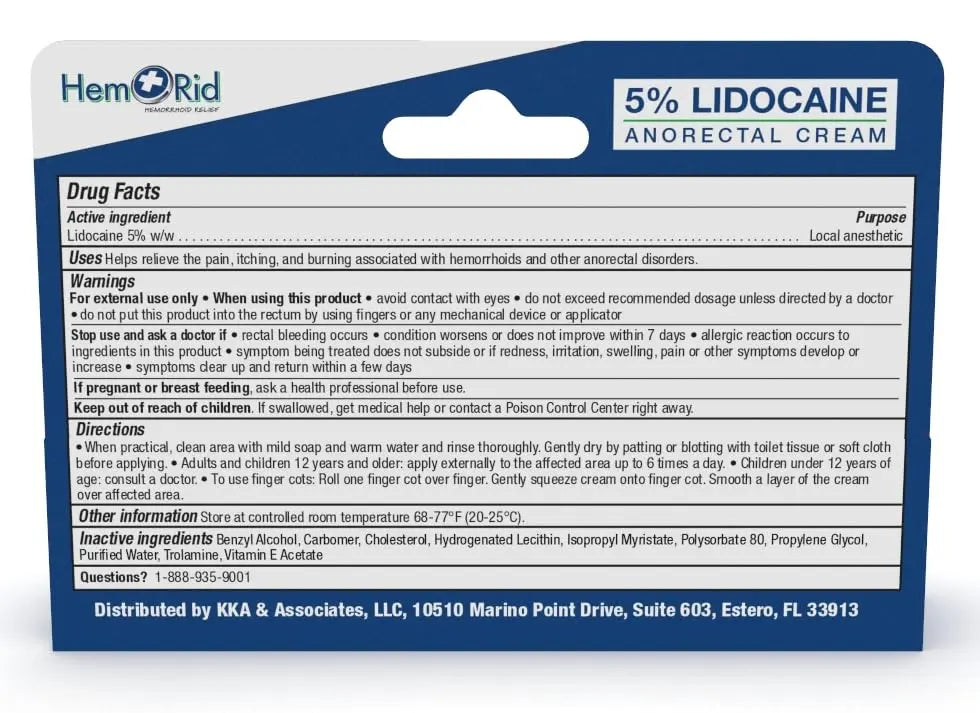 HemRid Maximum Strength Lidocaine Cream for Pain Management. Fast-Acting Hemorrhoid Solution with 5% Lidocaine. Instant Anal Itch and Numbing Effect HemRid uk supplements