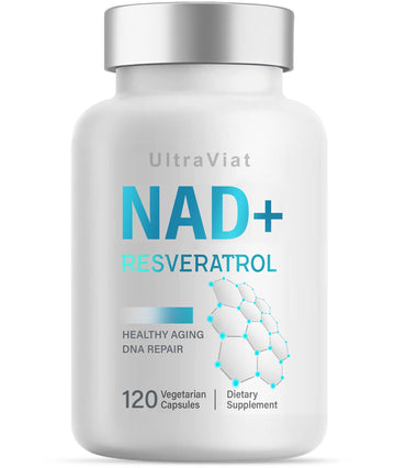 UltraViat NAD+ Supplement 1000mg, Premium NAD+ & Resveratrol Complex for Energy & Anti Aging - 120 Capsules UltraViat uk supplements