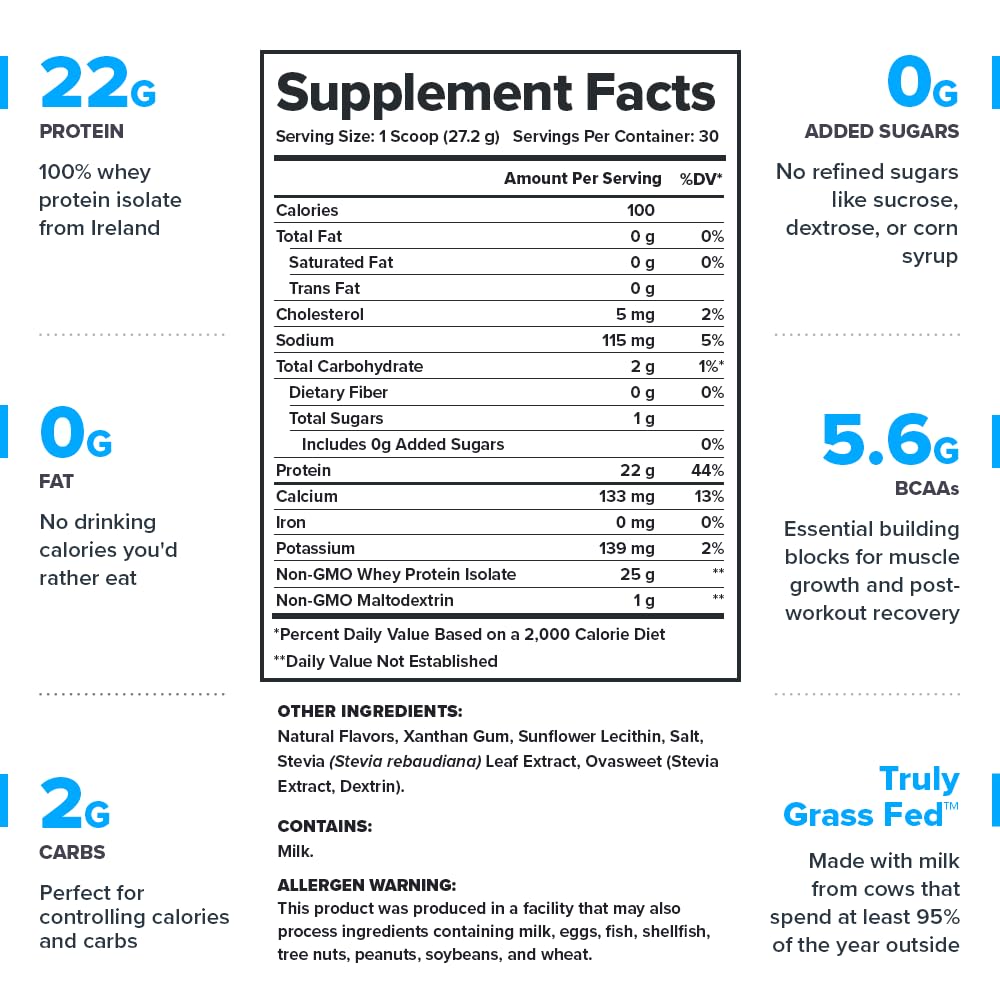 LEGION Whey+ Vanilla Whey Isolate Protein Powder from Grass Fed Cows - Low Carb LEGION uk supplements