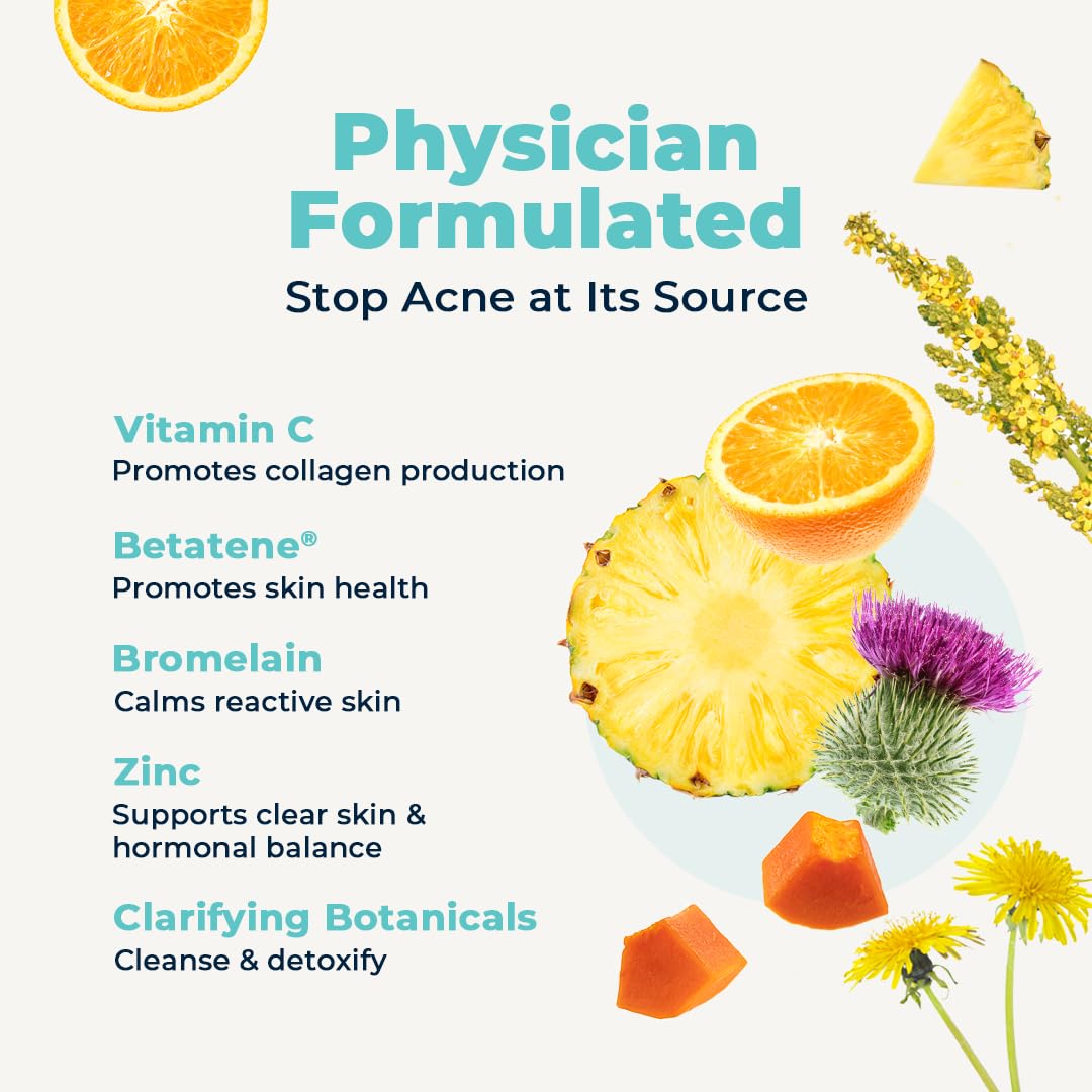 VitaMedica Clear Skin Vitamin Formula | Noncystic Acne Supplement for Skin Clearing | Breakout Treatment for Women and Men | Vitamins A, C, E, Selenium, Chromium, and Zinc for Skin Health | 2 Pack VitaMedica uk supplements