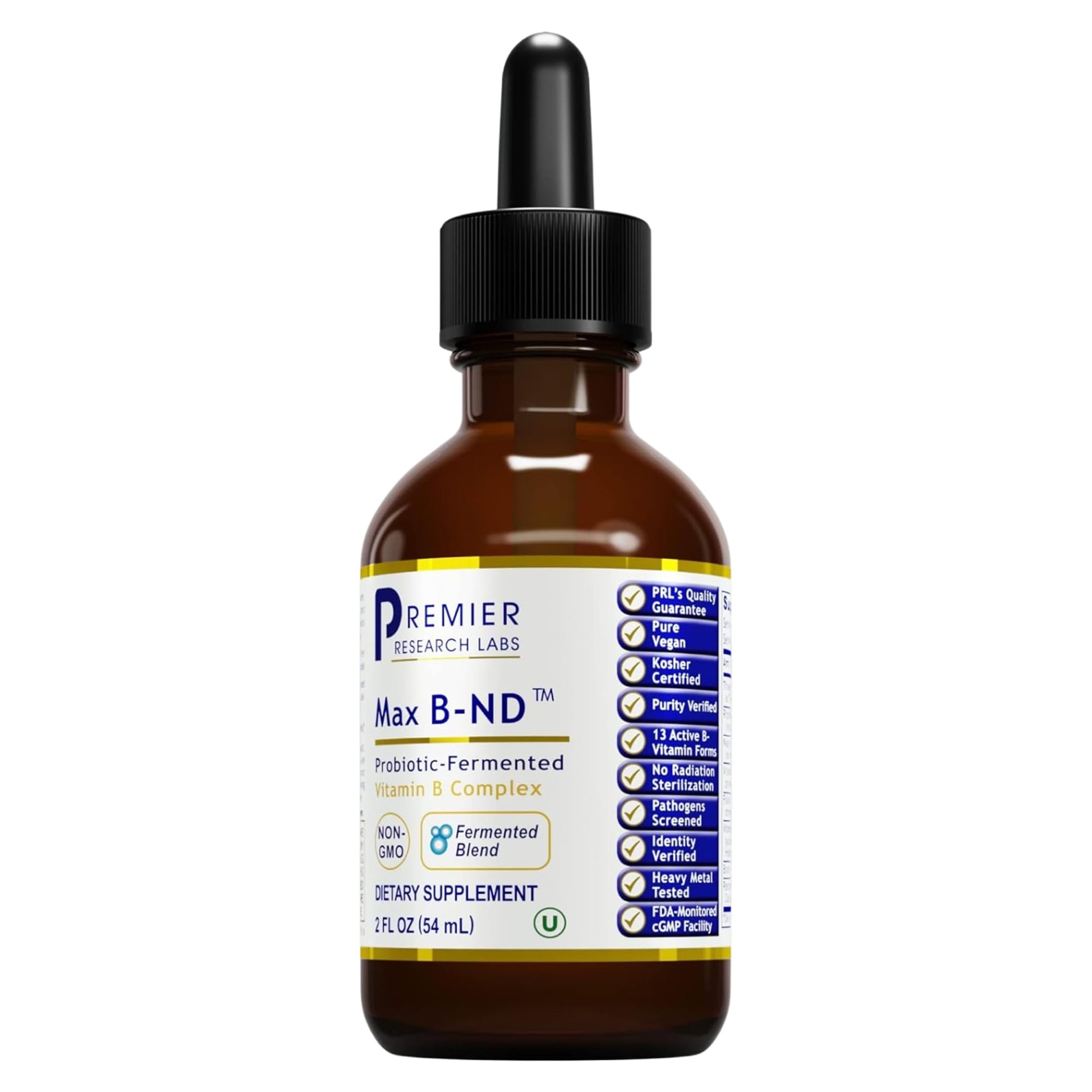 Premier Research Labs Max B-ND Liquid Vitamin - B-Complex for Liver & Brain Health - Sublingual Drops for Energy, Immune & Adrenal Support - 2 fl oz - Thiamin, B12, B6 & More - for Men, Women Premier Research Labs uk supplements