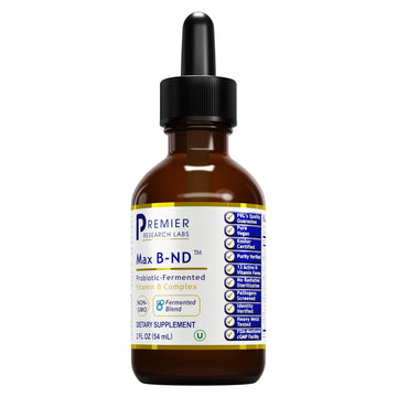 Premier Research Labs Max B-ND Liquid Vitamin - B-Complex for Liver & Brain Health - Sublingual Drops for Energy, Immune & Adrenal Support - 2 fl oz - Thiamin, B12, B6 & More - for Men, Women Premier Research Labs uk supplements