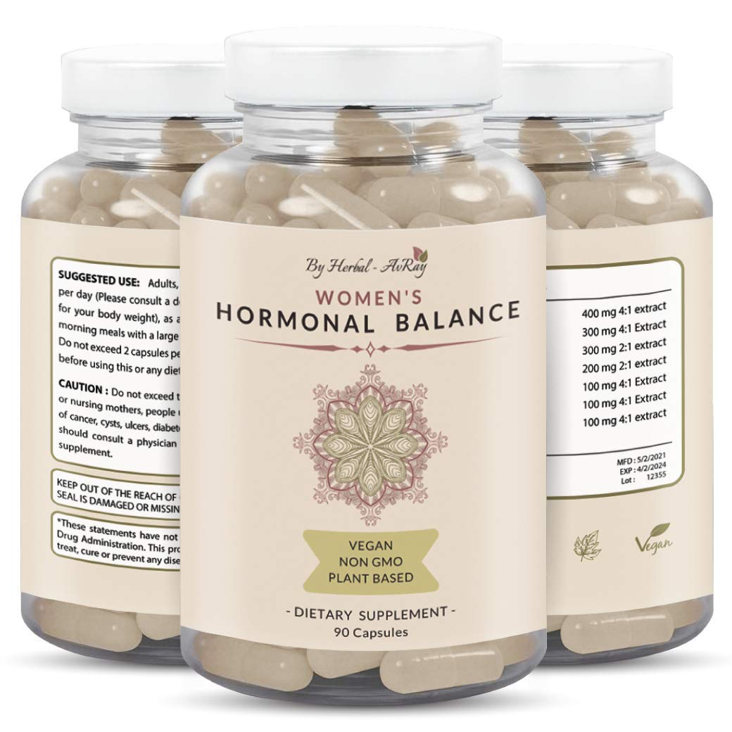 Hormone Balance for Women – Natural Female Energy & Mood Pills – Hot Flashes Menopause Relief Supplement with Vitex Chasteberry, Dong Quai, Maca Root Powder, Ginseng – 90 Veggie Capsules Herbal-avRay uk supplements